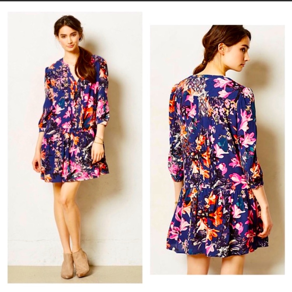 Anthropologie Maeve Oversized Silk Dress